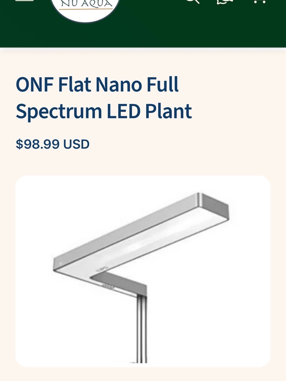 ONF Flat Nano Full Spectrum LED Light for aquarium